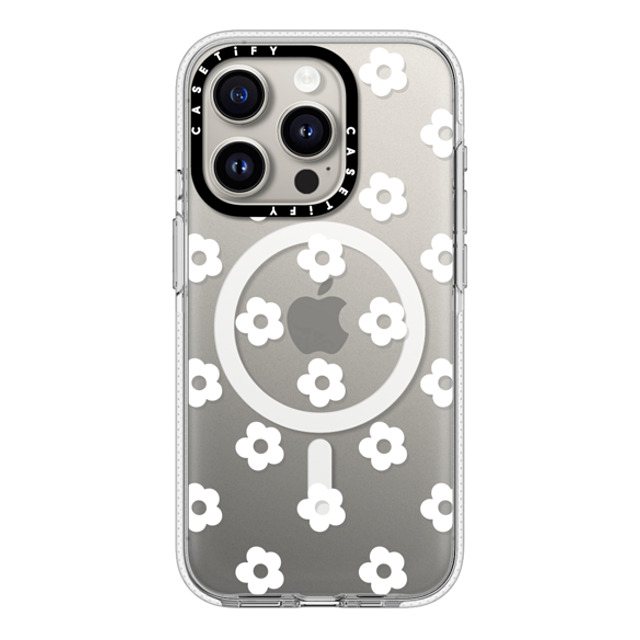 CASETiFY iPhone 15 Pro ケース クリア クリア ケース MagSafe対応 フローラル Ditsy Daisies - White