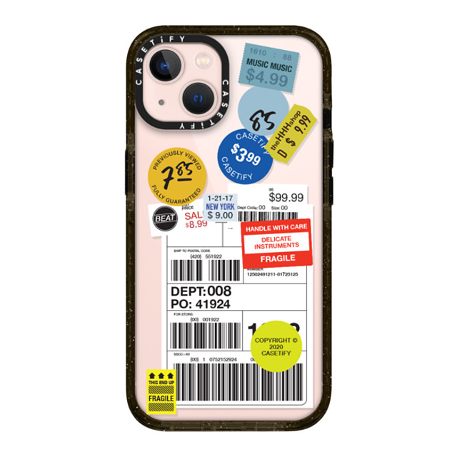 CASETiFY iPhone 13 ケース ブラック インパクトケース ステッカー Label Sticker Design 2