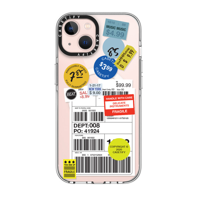 CASETiFY iPhone 13 ケース クリア クリア ケース MagSafe対応 ステッカー Label Sticker Design 2