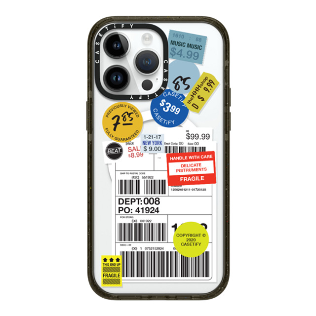 CASETiFY iPhone 14 Pro Max ケース ブラック インパクトケース MagSafe対応 ステッカー Label Sticker Design 2