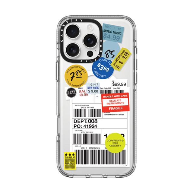 CASETiFY iPhone 16 Pro Max ケース クリア クリア ケース MagSafe対応 ステッカー Label Sticker Design 2