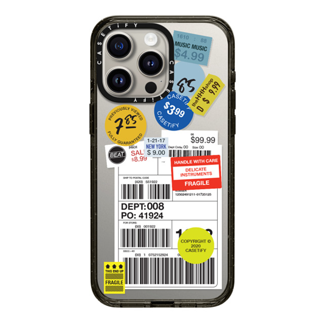 CASETiFY iPhone 15 Pro Max ケース ブラック インパクトケース ステッカー Label Sticker Design 2