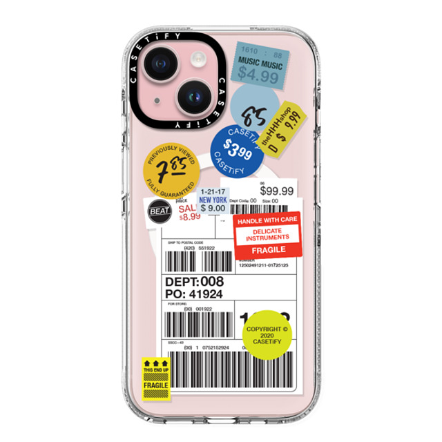 CASETiFY iPhone 15 ケース クリア クリア ケース MagSafe対応 ステッカー Label Sticker Design 2