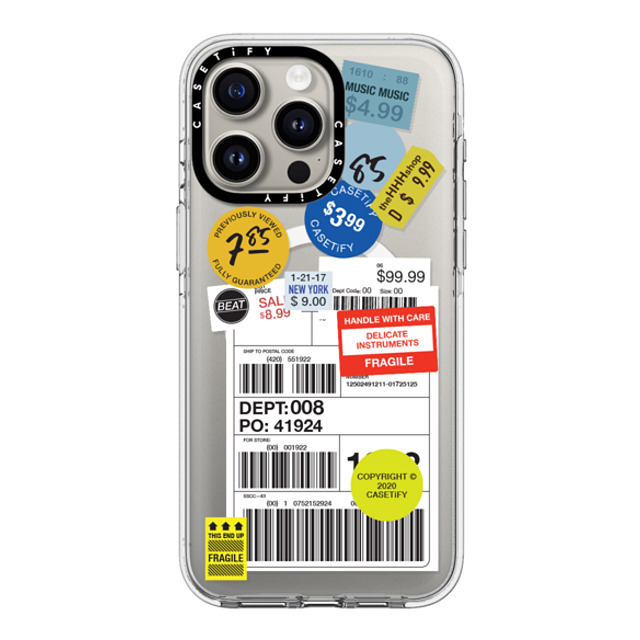 CASETiFY iPhone 15 Pro Max ケース クリア クリア ケース MagSafe対応 ステッカー Label Sticker Design 2