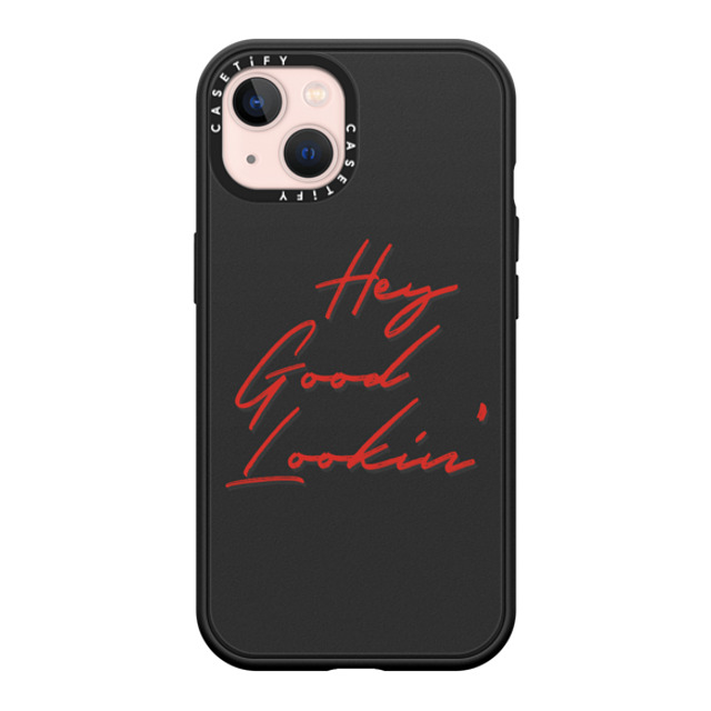 CASETiFY iPhone 13 ケース マットブラック インパクトケース MagSafe対応 Quote,Typography HEY GOOD LOOKIN'