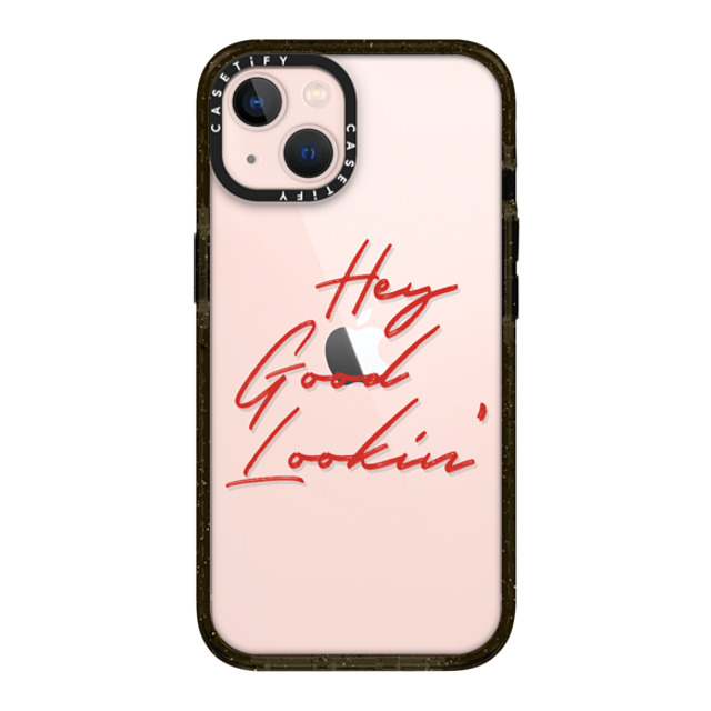 CASETiFY iPhone 13 ケース ブラック インパクトケース Quote,Typography HEY GOOD LOOKIN'