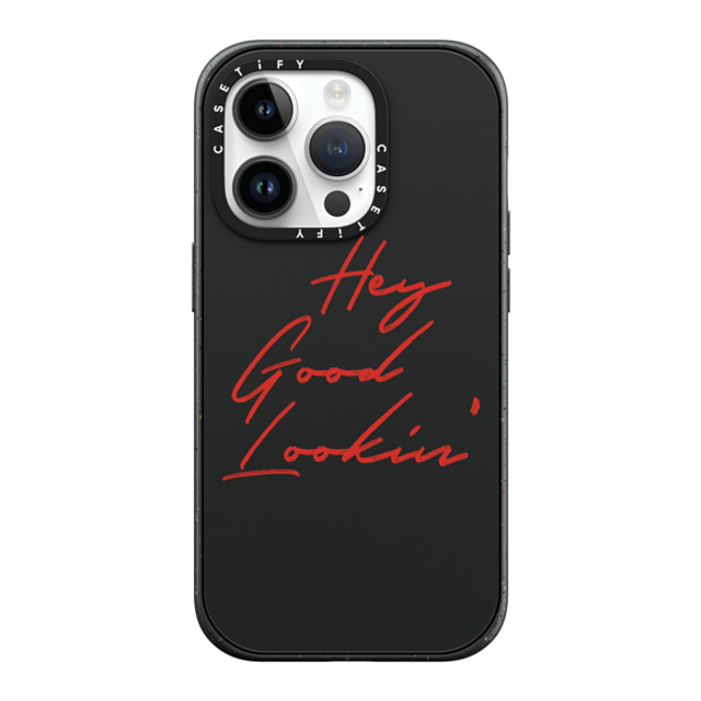 CASETiFY iPhone 14 Pro ケース マットブラック インパクトケース MagSafe対応 Quote,Typography HEY GOOD LOOKIN'