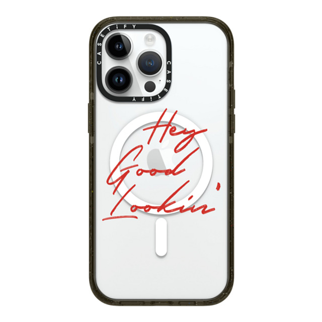 CASETiFY iPhone 14 Pro Max ケース ブラック インパクトケース MagSafe対応 Quote,Typography HEY GOOD LOOKIN'