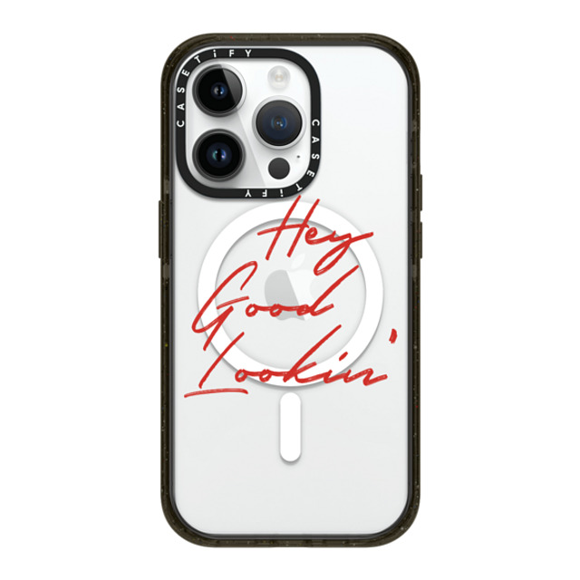 CASETiFY iPhone 14 Pro ケース ブラック インパクトケース MagSafe対応 Quote,Typography HEY GOOD LOOKIN'