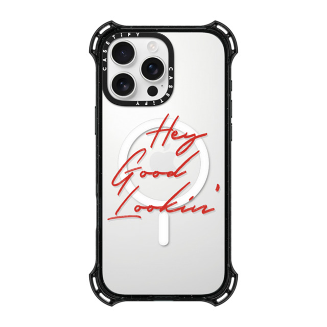 CASETiFY iPhone 16 Pro Max ケース ブラック バウンスケース Quote,Typography HEY GOOD LOOKIN'