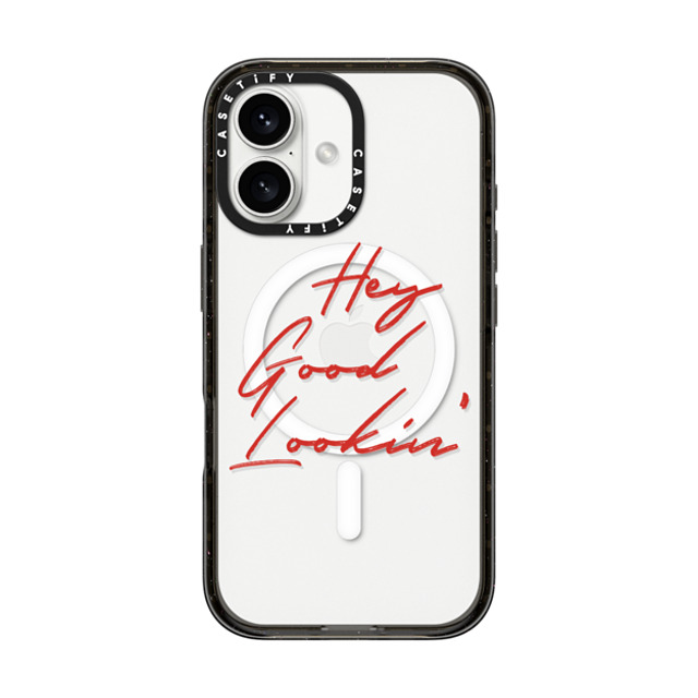 CASETiFY iPhone 16 ケース ブラック インパクトケース MagSafe対応 Quote,Typography HEY GOOD LOOKIN'