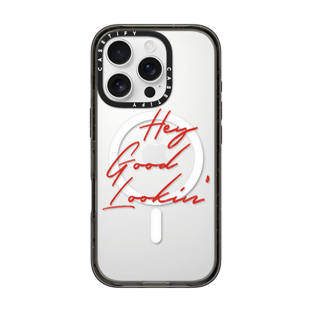 CASETiFY iPhone 16 Pro ケース ブラック インパクトケース MagSafe対応 Quote,Typography HEY GOOD LOOKIN'