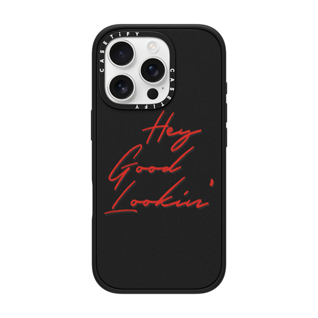 CASETiFY iPhone 16 Pro ケース マットブラック インパクトケース Quote,Typography HEY GOOD LOOKIN'