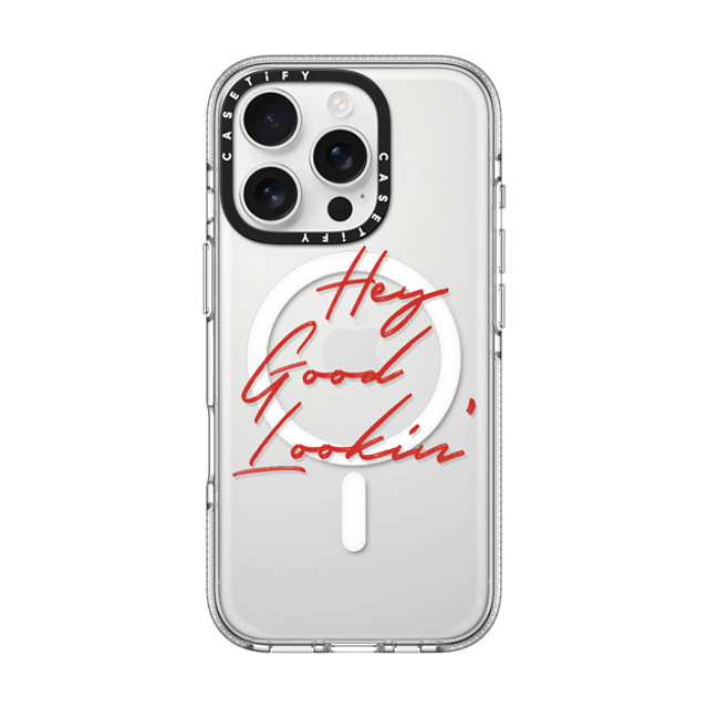 CASETiFY iPhone 16 Pro ケース クリア クリア ケース MagSafe対応 Quote,Typography HEY GOOD LOOKIN'