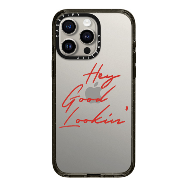 CASETiFY iPhone 15 Pro Max ケース ブラック インパクトケース Quote,Typography HEY GOOD LOOKIN'