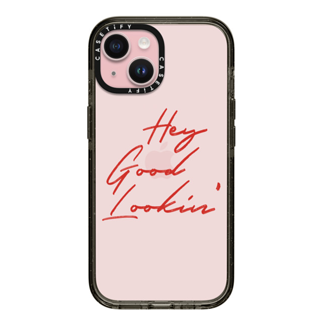 CASETiFY iPhone 15 ケース ブラック インパクトケース Quote,Typography HEY GOOD LOOKIN'