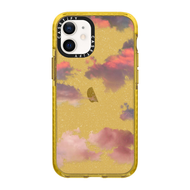 CASETiFY iPhone 12 mini ケース Yellow (Glitter) インパクトケース Cloud Clouds