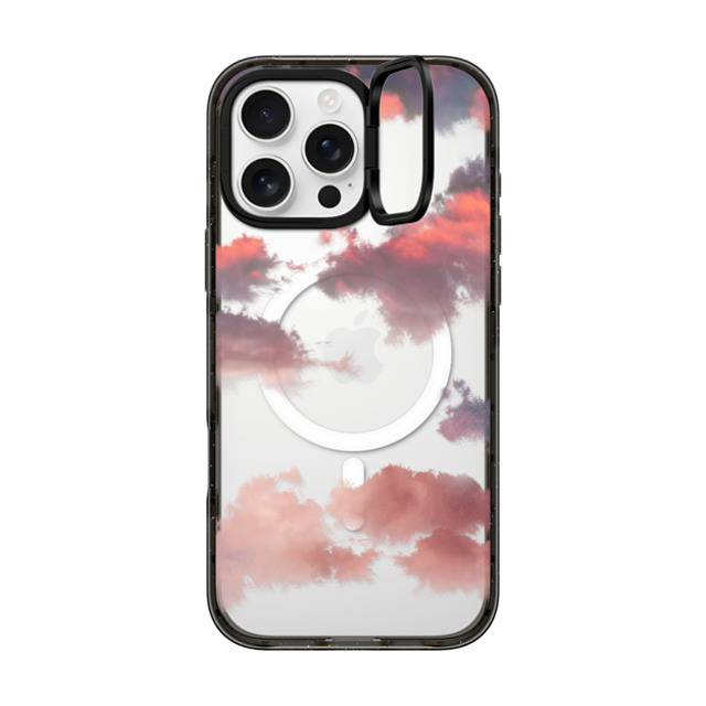 CASETiFY iPhone 16 Pro Max ケース ブラック インパクトリングスタンドケース MagSafe対応 Cloud Clouds