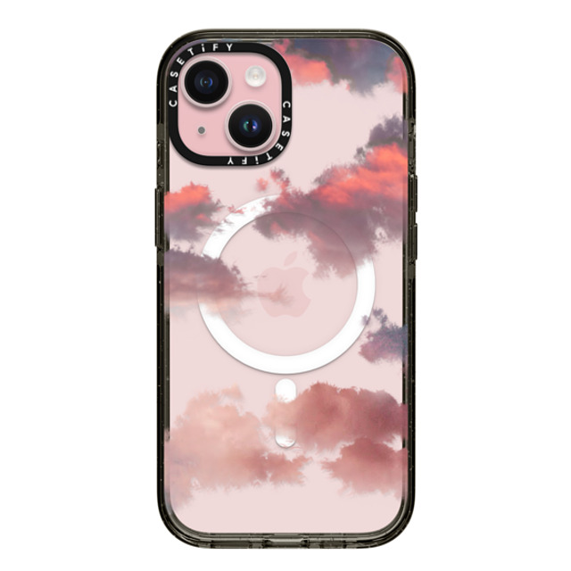 CASETiFY iPhone 15 ケース ブラック インパクトケース MagSafe対応 Cloud Clouds