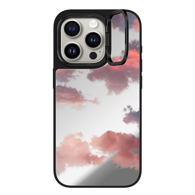 CASETiFY iPhone 15 Pro ケース Silver on Black ミラー リングスタンドケース MagSafe対応 Cloud Cloud Clouds Back to School CASETiFY iPhone 15 Pro ケース Silver on Black ミラー リングスタンドケース MagSafe対応 Cloud Cloud Clouds Back to School