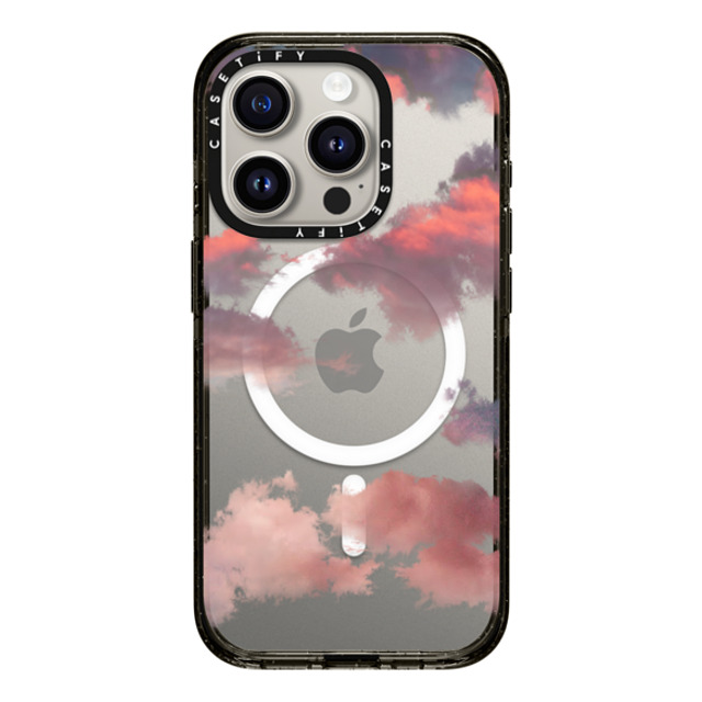 CASETiFY iPhone 15 Pro ケース ブラック インパクトケース MagSafe対応 Cloud Clouds