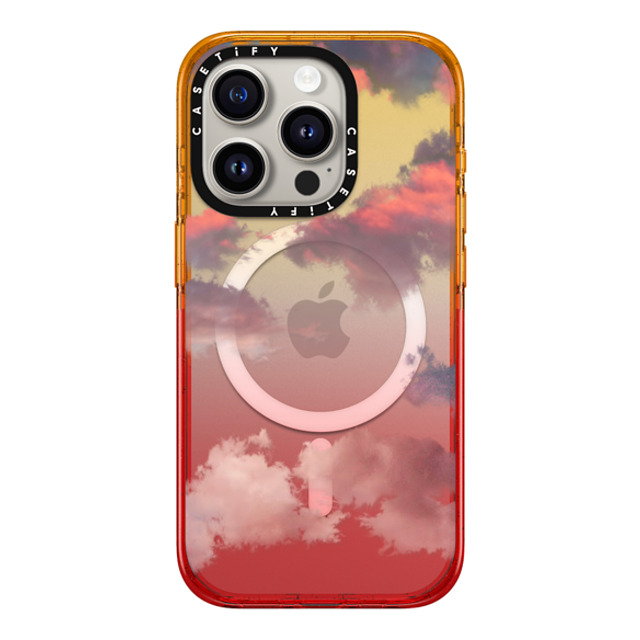 CASETiFY iPhone 15 Pro Case Peach Haze Impact Case MagSafe Compatible Cloud Clouds CASETiFY iPhone 15 Pro Case Peach Haze Impact Case MagSafe Compatible Cloud Clouds
