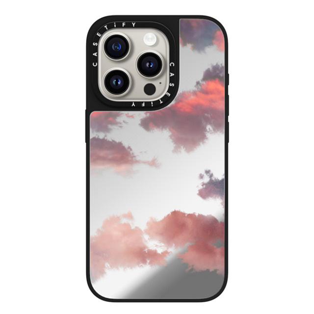 CASETiFY iPhone 15 Pro Case Silver on Black ミラーケース MagSafe対応 Cloud Clouds CASETiFY iPhone 15 Pro Case Silver on Black ミラーケース MagSafe対応 Cloud Clouds