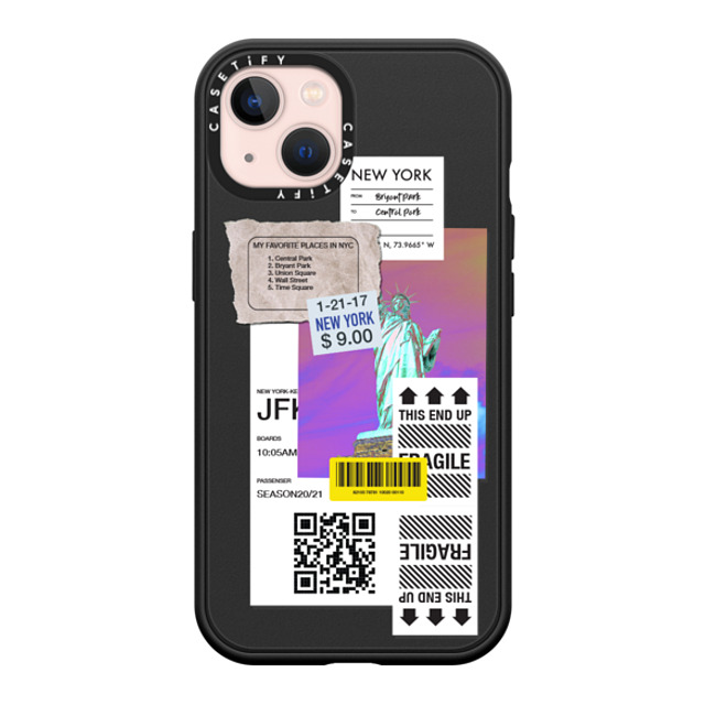 CASETiFY iPhone 13 ケース マットブラック インパクトケース MagSafe対応 ステッカー Label Note Case 01