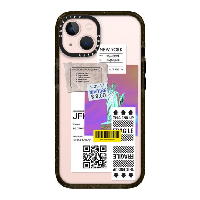 CASETiFY iPhone 13 ケース ブラック インパクトケース ステッカー Label Note Case 01