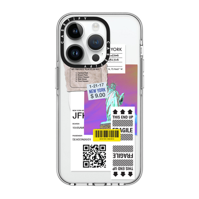 CASETiFY iPhone 14 Pro ケース クリア クリア ケース MagSafe対応 ステッカー Label Note Case 01