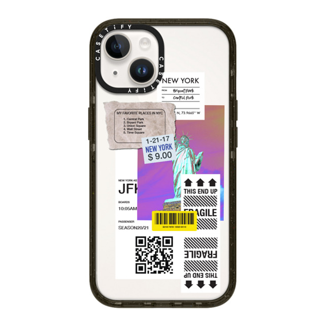 CASETiFY iPhone 14 ケース ブラック インパクトケース ステッカー Label Note Case 01