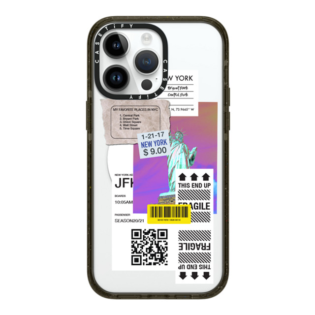 CASETiFY iPhone 14 Pro Max ケース ブラック インパクトケース MagSafe対応 ステッカー Label Note Case 01