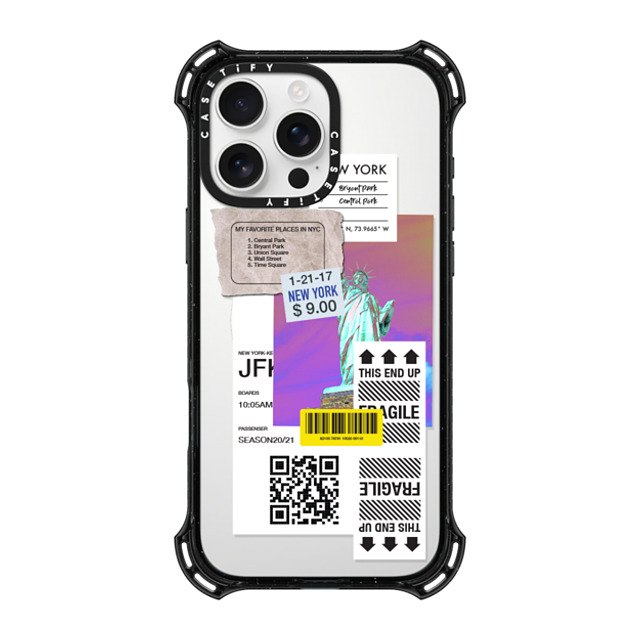 CASETiFY iPhone 16 Pro Max ケース ブラック バウンスケース ステッカー Label Note Case 01