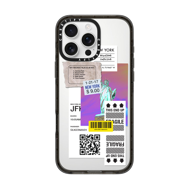 CASETiFY iPhone 16 Pro Max ケース ブラック インパクトケース ステッカー Label Note Case 01