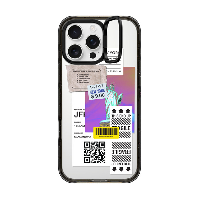 CASETiFY iPhone 16 Pro Max ケース ブラック インパクトリングスタンドケース MagSafe対応 ステッカー Label Note Case 01