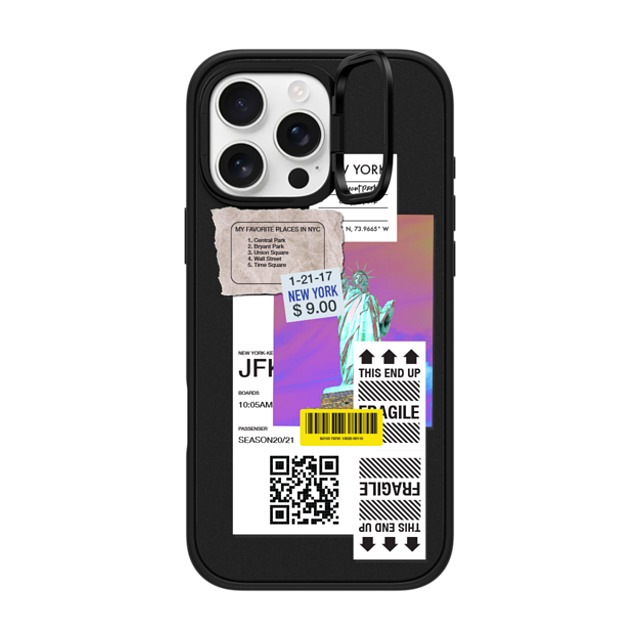 CASETiFY iPhone 16 Pro Max ケース マットブラック インパクトリングスタンドケース MagSafe対応 ステッカー Label Note Case 01