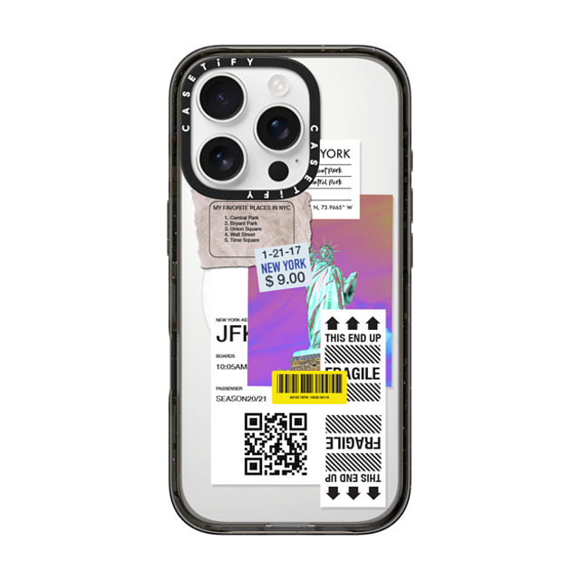 CASETiFY iPhone 16 Pro ケース ブラック インパクトケース MagSafe対応 ステッカー Label Note Case 01