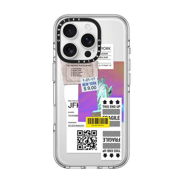 CASETiFY iPhone 16 Pro ケース クリア クリア ケース MagSafe対応 ステッカー Label Note Case 01