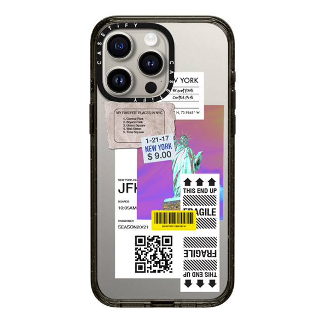 CASETiFY iPhone 15 Pro Max ケース ブラック インパクトケース ステッカー Label Note Case 01