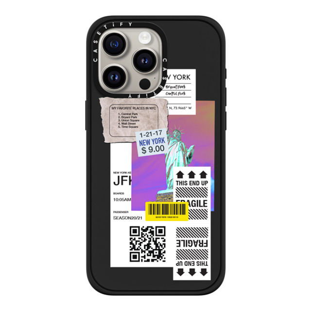 CASETiFY iPhone 15 Pro Max ケース マットブラック インパクトケース MagSafe対応 ステッカー Label Note Case 01