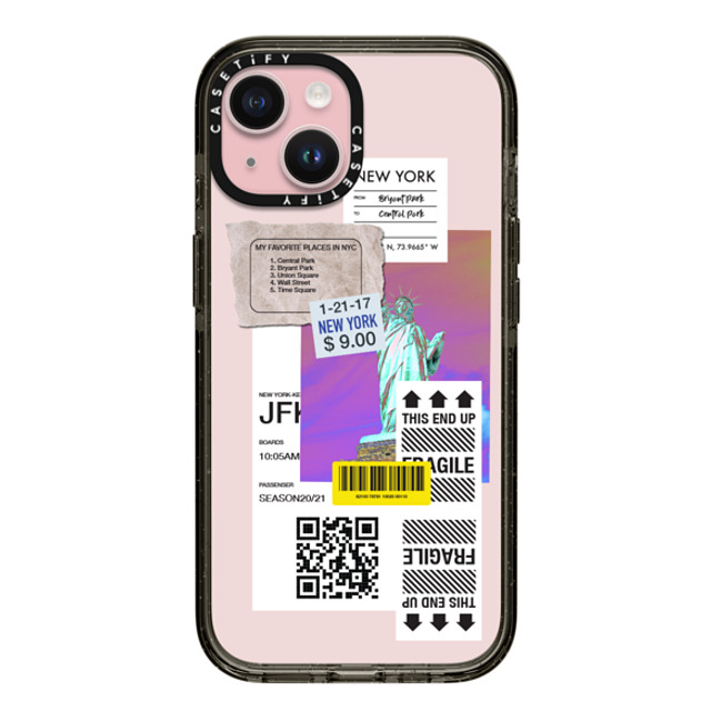 CASETiFY iPhone 15 ケース ブラック インパクトケース ステッカー Label Note Case 01