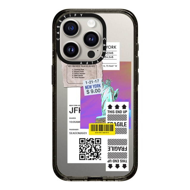 CASETiFY iPhone 15 Pro ケース ブラック インパクトケース ステッカー Label Note Case 01