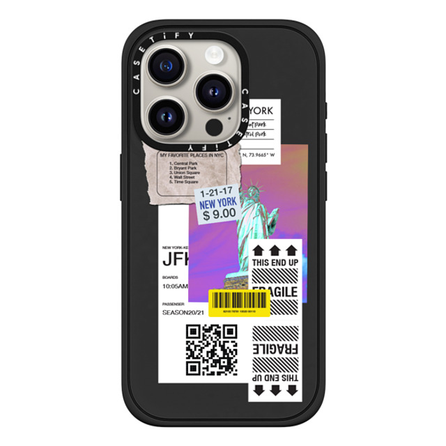 CASETiFY iPhone 15 Pro ケース マットブラック インパクトケース MagSafe対応 ステッカー Label Note Case 01