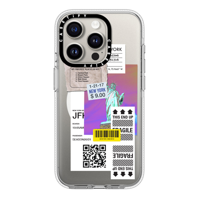 CASETiFY iPhone 15 Pro ケース クリア クリア ケース MagSafe対応 ステッカー Label Note Case 01