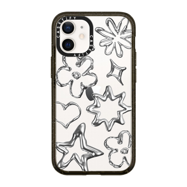 CASETiFY iPhone 12 mini Case Black Impact Case Star,Pattern Pattern,Star,Monochrome,Futurism Chrome Doodles Father's Day CASETiFY iPhone 12 mini Case Black Impact Case Star,Pattern Pattern,Star,Monochrome,Futurism Chrome Doodles Father's Day
