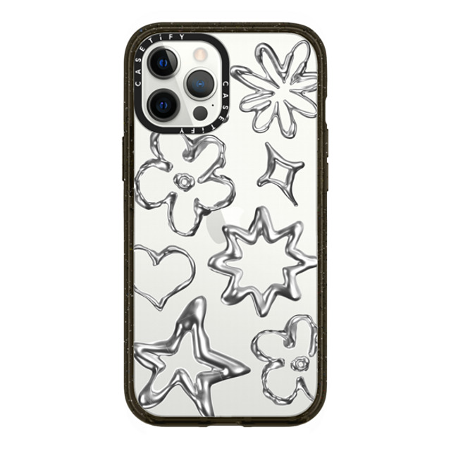 CASETiFY iPhone 12 Pro Max ケース ブラック インパクトケース Star,Pattern Futurism,Monochrome,Pattern,Star Chrome Doodles Back to School CASETiFY iPhone 12 Pro Max ケース ブラック インパクトケース Star,Pattern Futurism,Monochrome,Pattern,Star Chrome Doodles Back to School