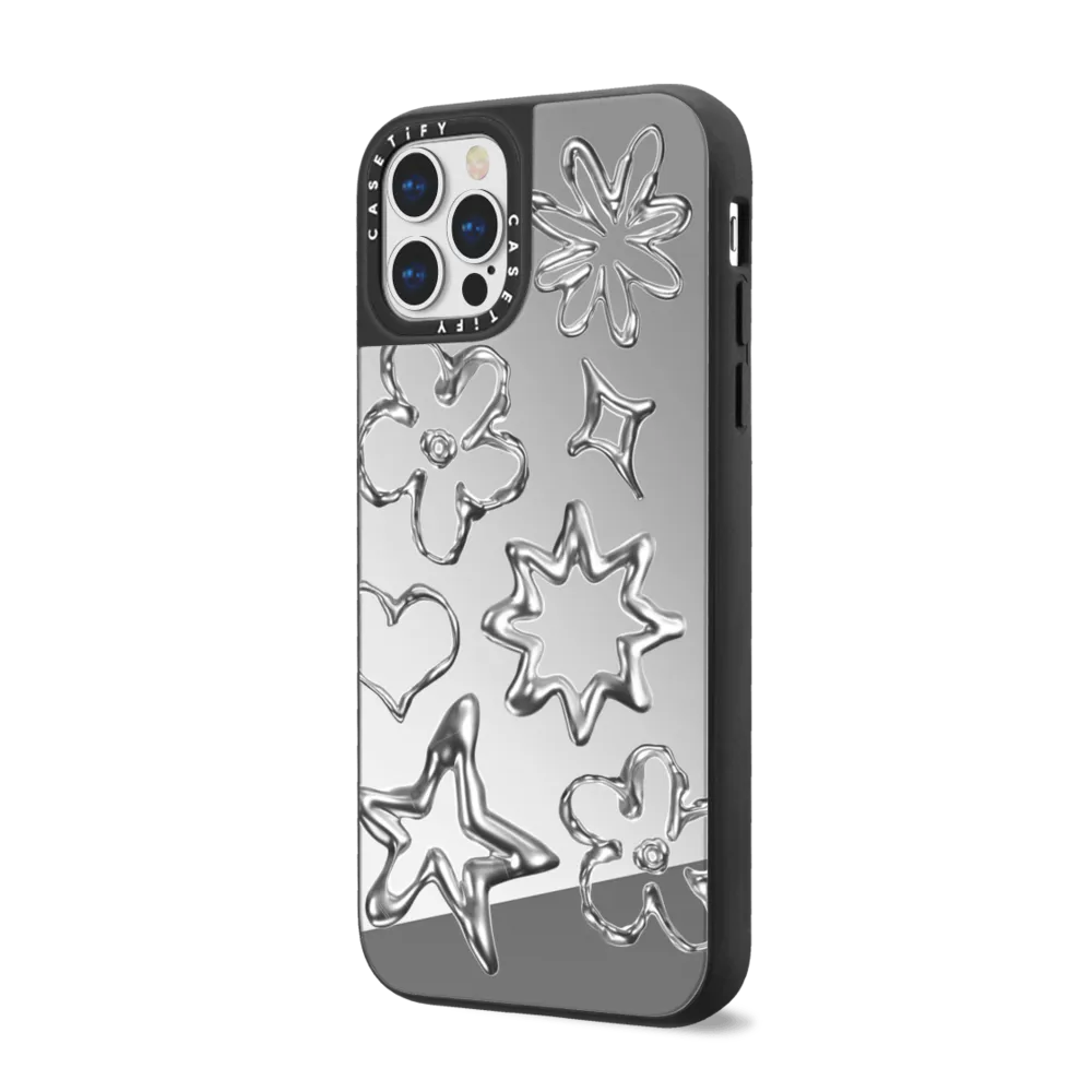 Mirror iPhone 12 Pro Max Case MagSafe Compatible - Chrome Doodles