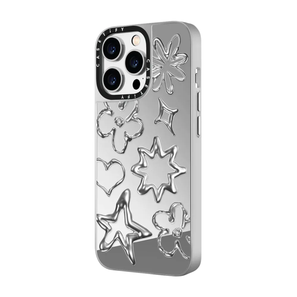 Mirror iPhone 14 Pro Max Case MagSafe Compatible - Chrome Doodles