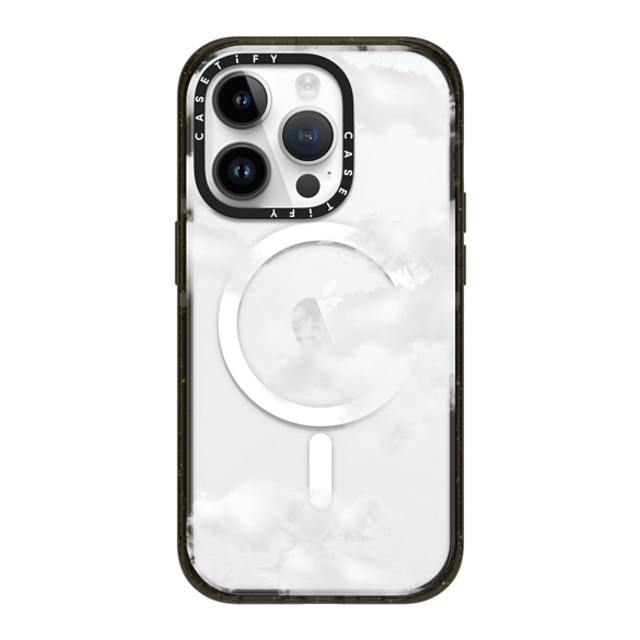 CASETiFY iPhone 14 Pro ケース ブラック インパクトケース MagSafe対応 Cloud Clouds