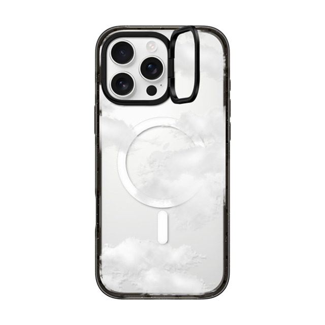 CASETiFY iPhone 16 Pro Max ケース ブラック インパクトリングスタンドケース MagSafe対応 Cloud Clouds